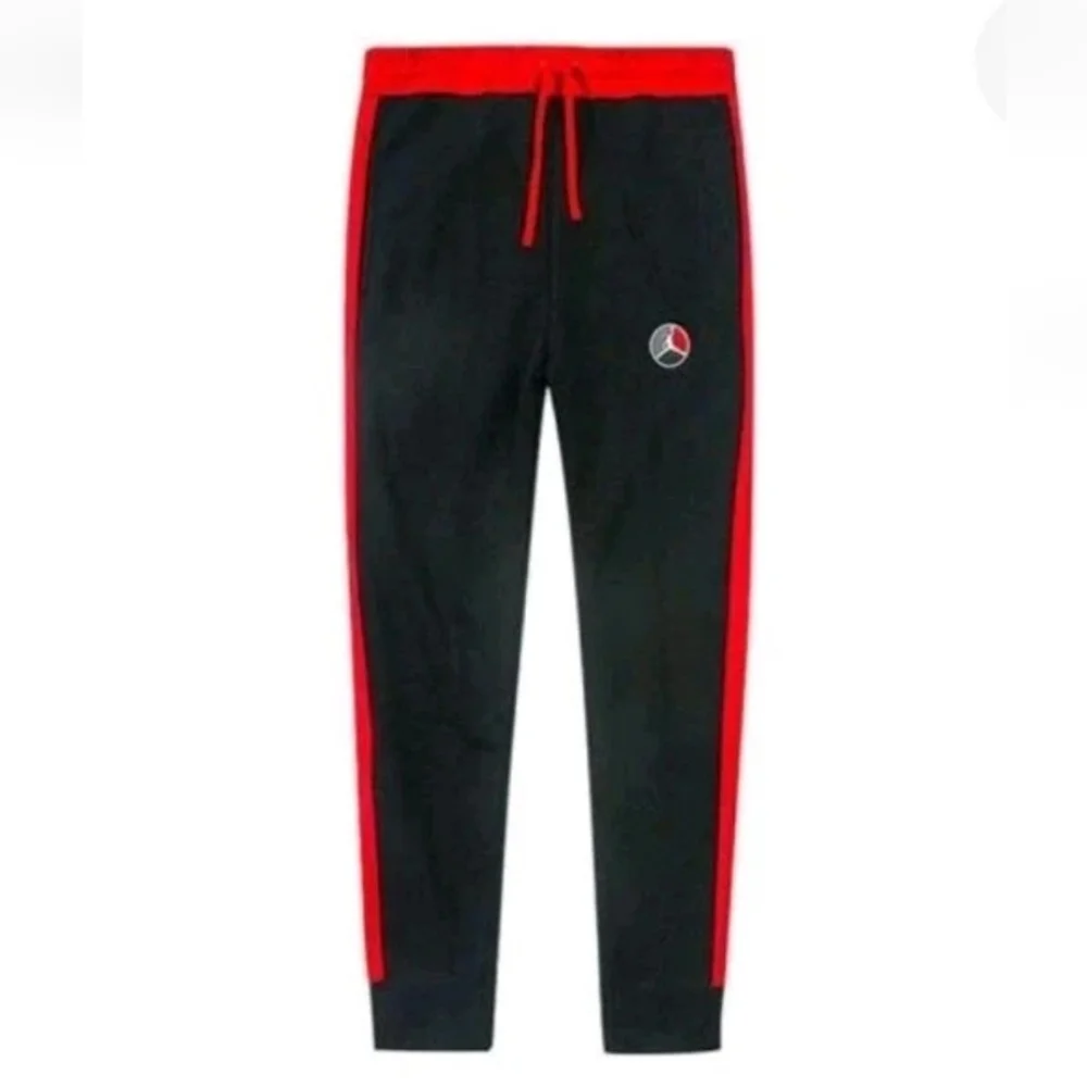 Jordan Mens Remastered Jogger 3X Black Gym Red Warm Up Pants Basketball Sporty
